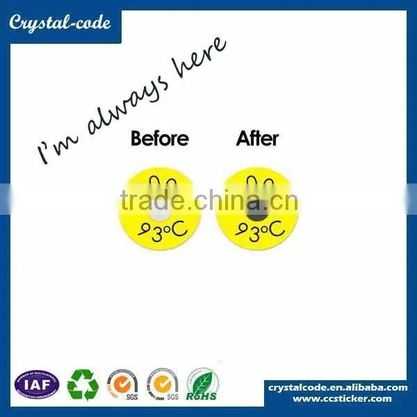 2016 custom high quality temperature indicator label