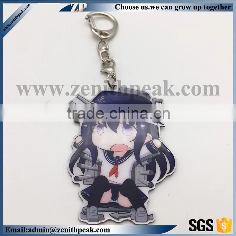 gifts cartoon printed custom keychain