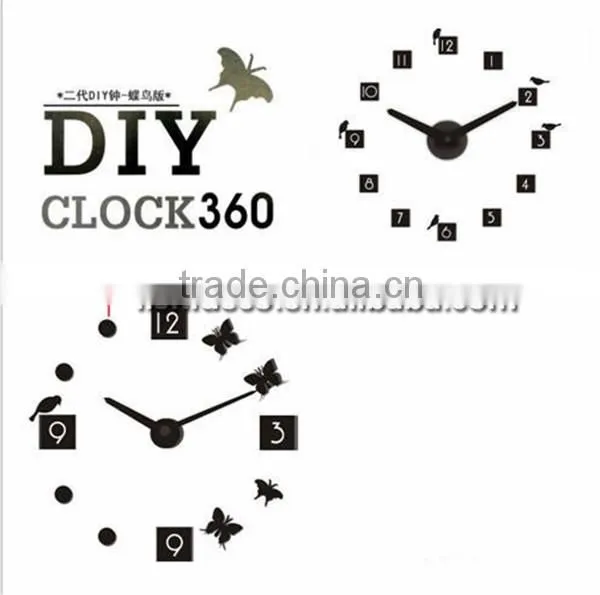 Creative Wall Clock With Butterfly and Bird