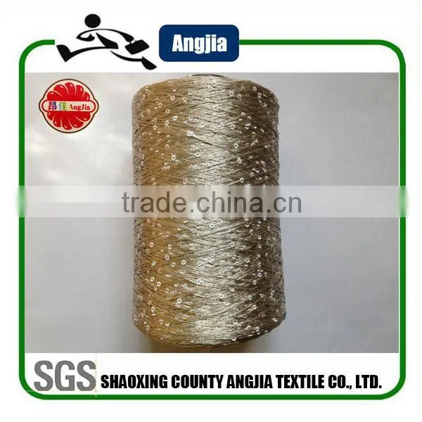 Sequins yarn, sequin blended hand kniting yarn