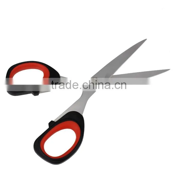 Multi Purpose 7'' Utility Stainless Steel Scissors with black and red plastic handle Office Paper Scissor