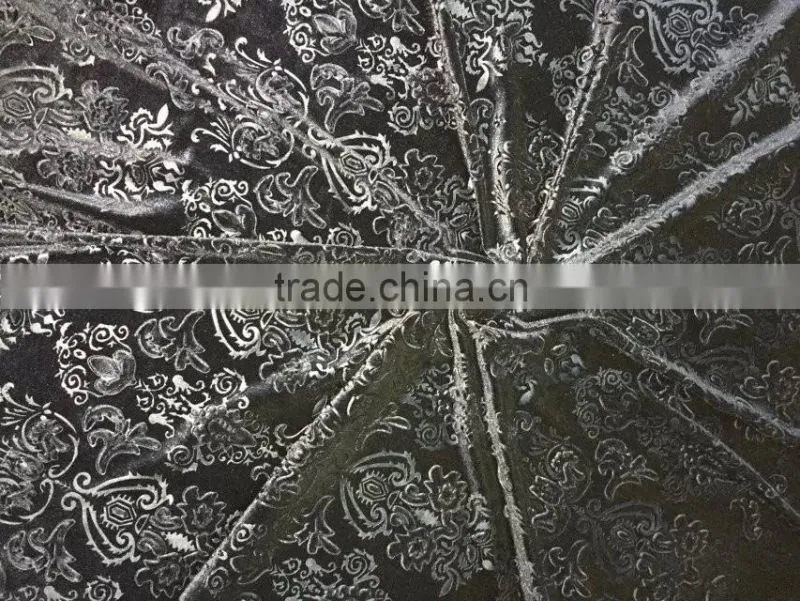KS Velvet Fabric with Emboss Flower for Women