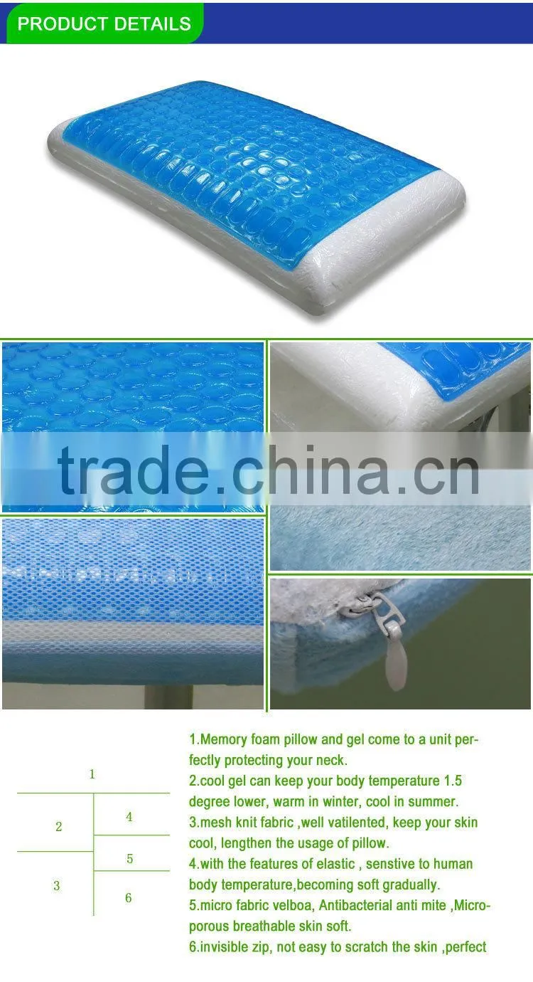 Bread memory foam gel pillow cooling gel pillow