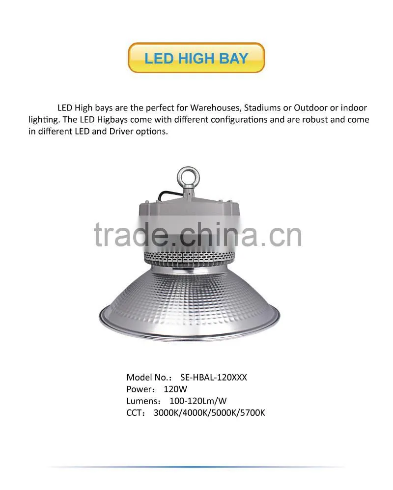 Industrial Lighting TUV CE ROHS Listed 120W LED High Bay Light