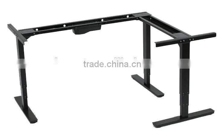L shape electric adjustable lift desk