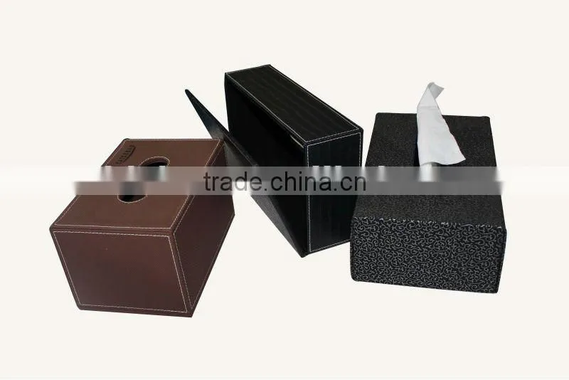 High quality leather tissue boxes,personalized pu leather tissue boxes, tissue boxes manufacturer in China