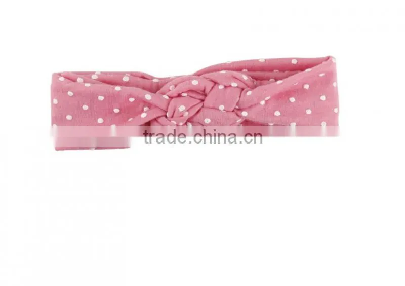 Children's hair European female baby knitting cross hair band cotton elastic headband hand knot of peace
