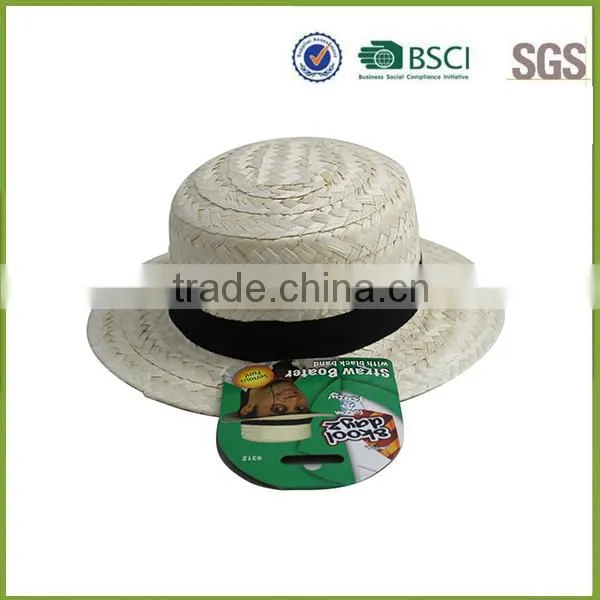 white wholesale mens straw hat decorate straw folding straw hat