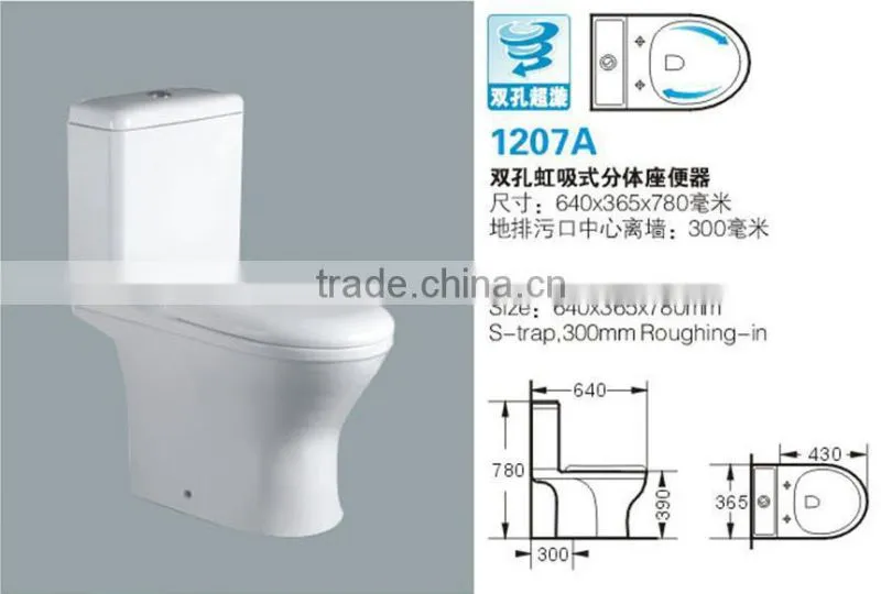 Bathroom Design Two Piece Ceramic Colored Toilet
