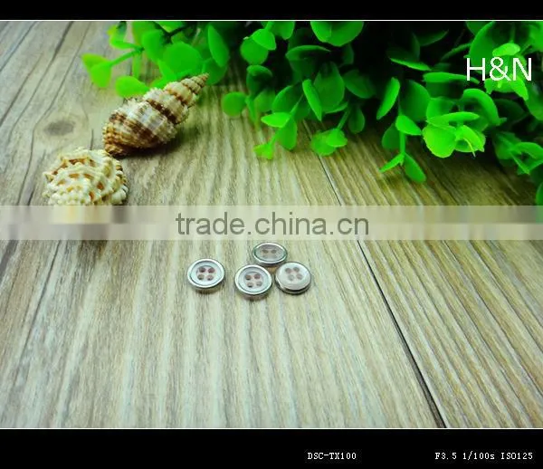 Fashion 14L metal edging 4 hole resin button