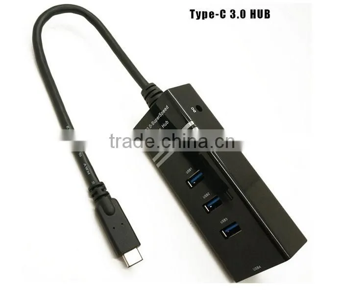 10Gbps reversible USB 3.1 Type C to 4 PORTS USB 3.0 HUB for Apple Macbook AIR 12"