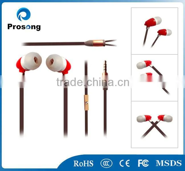 2014 new arrival good quality earphone Plastic earphone with mic
