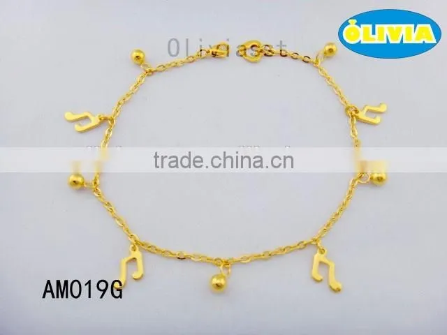 Olivia Jewelry Fashion Jewelry Manufacturer Gold Plated Flower Charm Woman Anklet