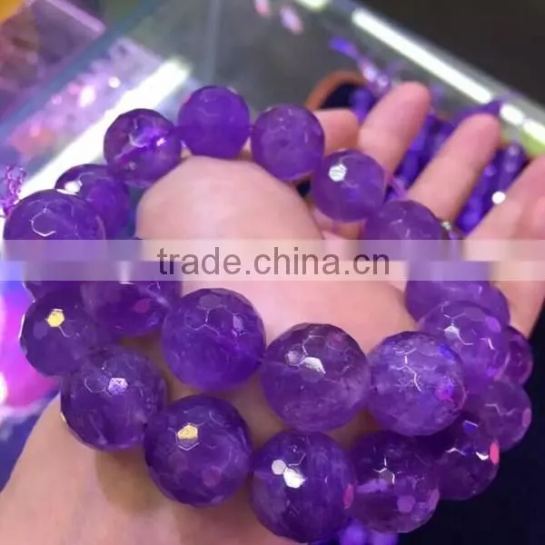12mm round faceted amethyst lavender beads