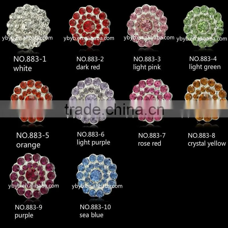 round shape prong setting colorful rhinestone of garment accessory for children frocks designs-883