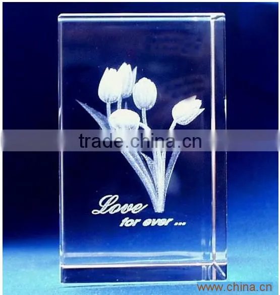 High Quality Top Grade K9 Blank Crystal Cubes For Engraving flower