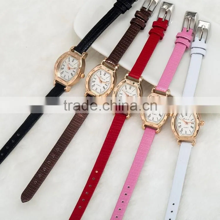 New models from Doris Watch slim band square alloy rose gold women dress leather watch
