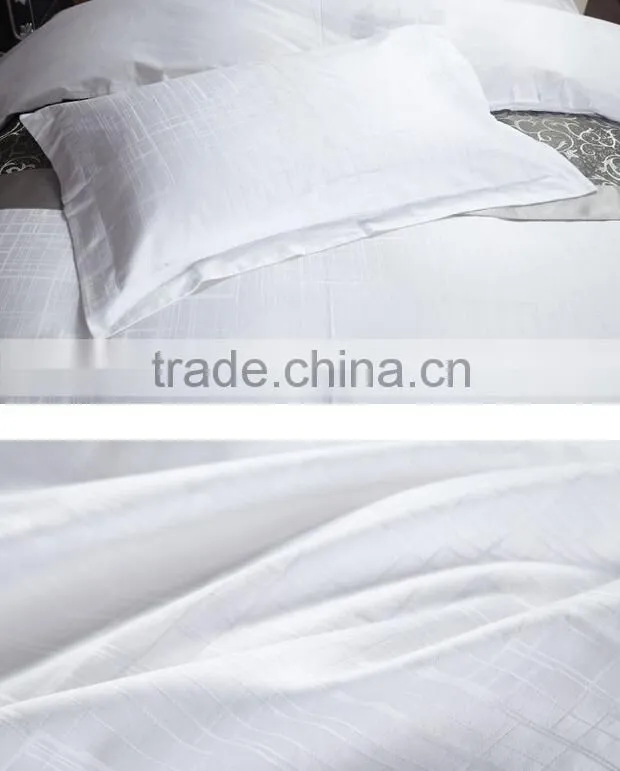 Factory wholesale cheap made in china 100% Cotton TC 180T-500T Plain Stripe Bedding Complete 4pcs Hotel Linen Bedding Sets