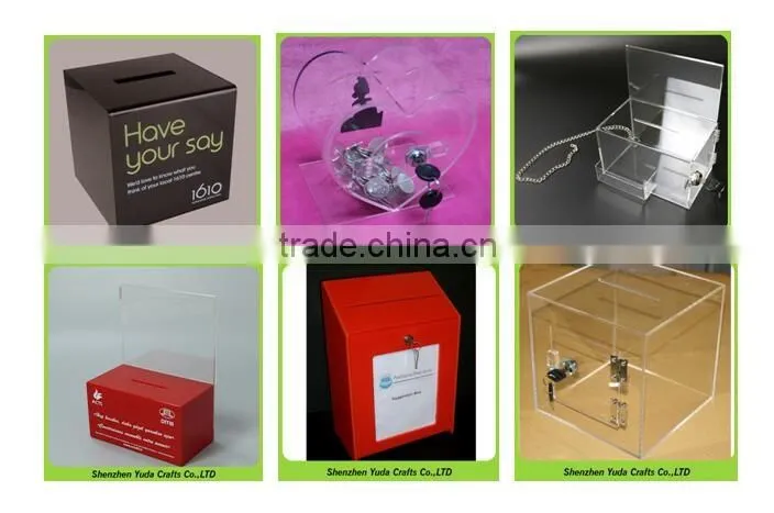elegant white acrylic donation box with brochure holder high quality wholesale price