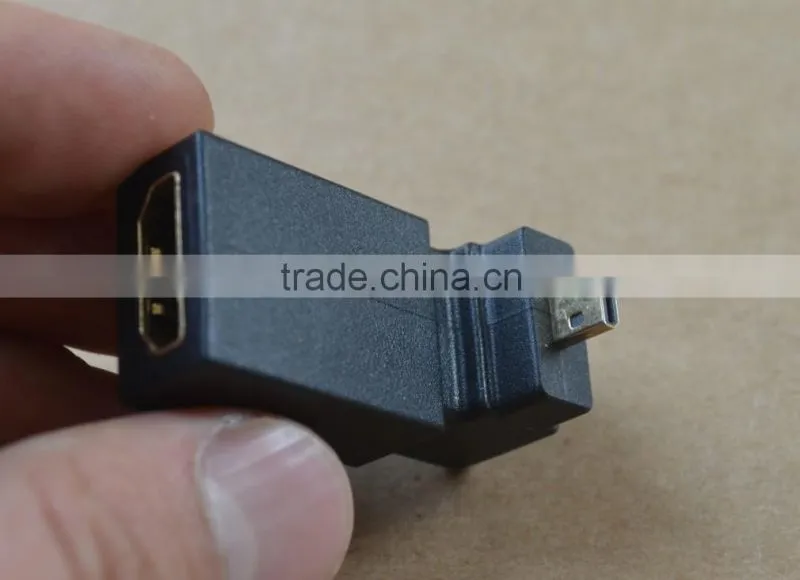 Micro HDMI Male to HDMI Female Right Angle Elbow Adapter HDTV Sync to DVs/Cameras/Game Consoles