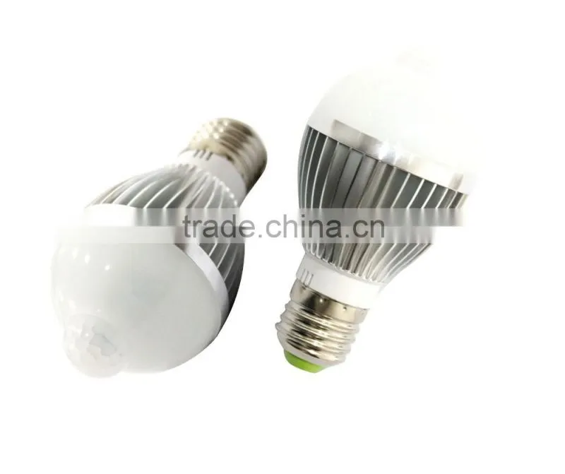 China supplier pir sensor bulb E27 B22 3w 5w 7w sensor led lights