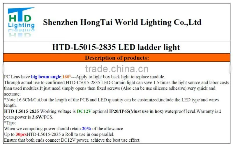 factory direct 3.6W back light led rigid strip to replace 60cm fluorescent tube for light box