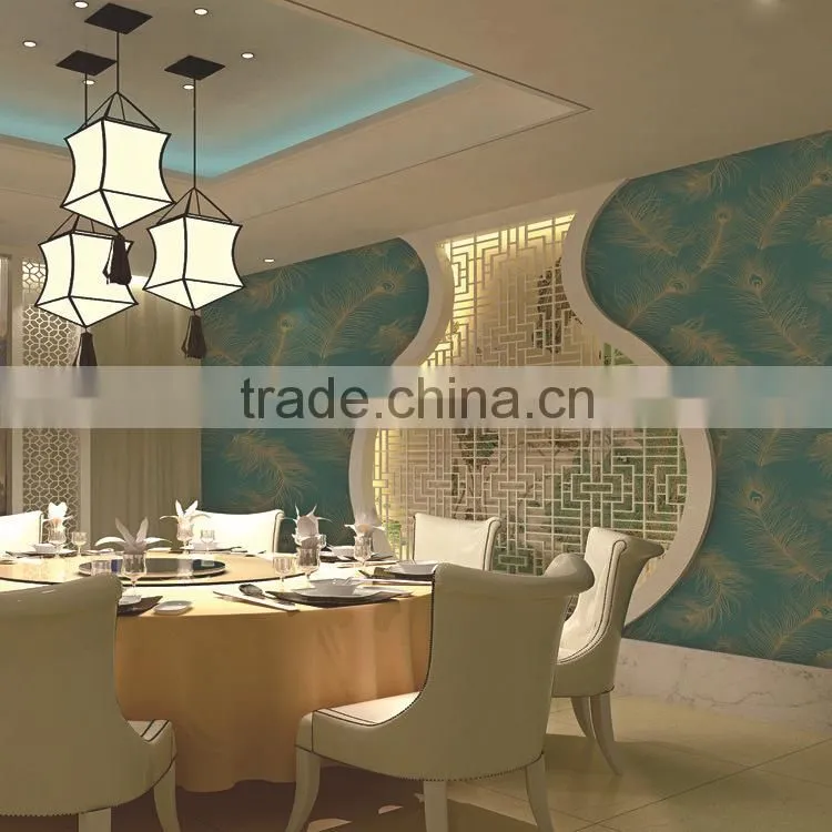 2015 new durable non-yellowish nonwoven hotel wallpaper