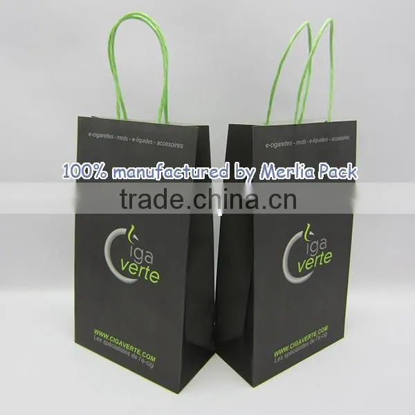 Electronics Kraft Paper Packaging Bags Mods e-cigarette liquid Accessoires Luxury Paper Twisted Handle Bag