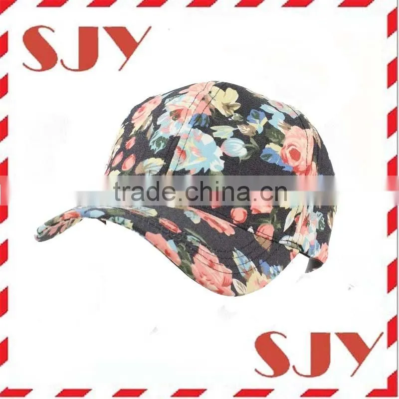Design your own 100% cotton flower print baseball cap