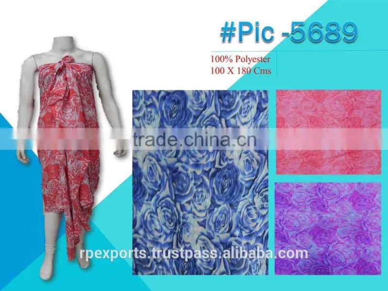 100% polyester spun Beach Pareo & scarves