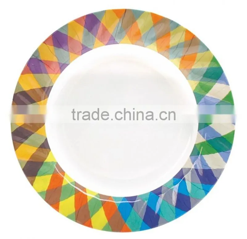 Round food porcelain plate dishes