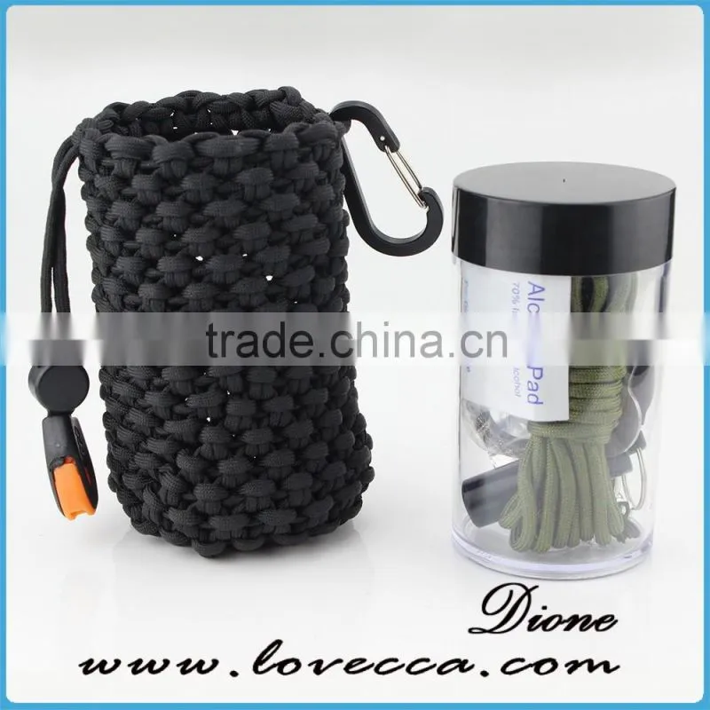 Survival paracord fish kit bag 10 in 1 Multifuction Outdoor fishing kit survival tool