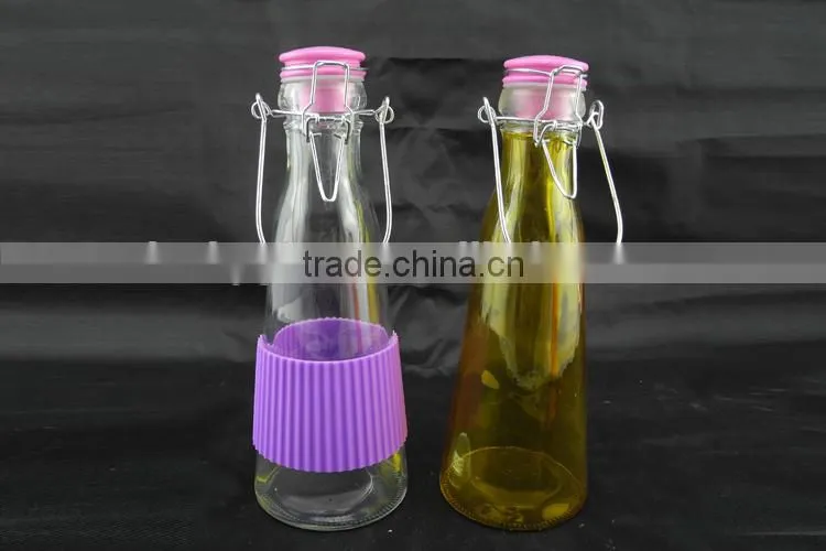 500ml liquid glass bottle with clip lid