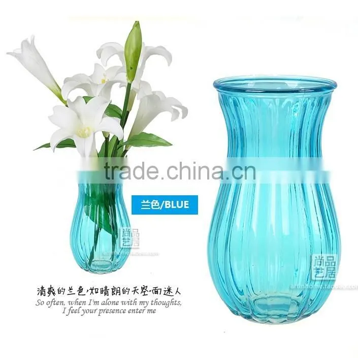 Royal blue mini glass vases wedding centerpiece
