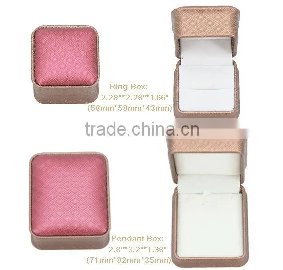 Simple design leather jewelry gift box with velvet inside