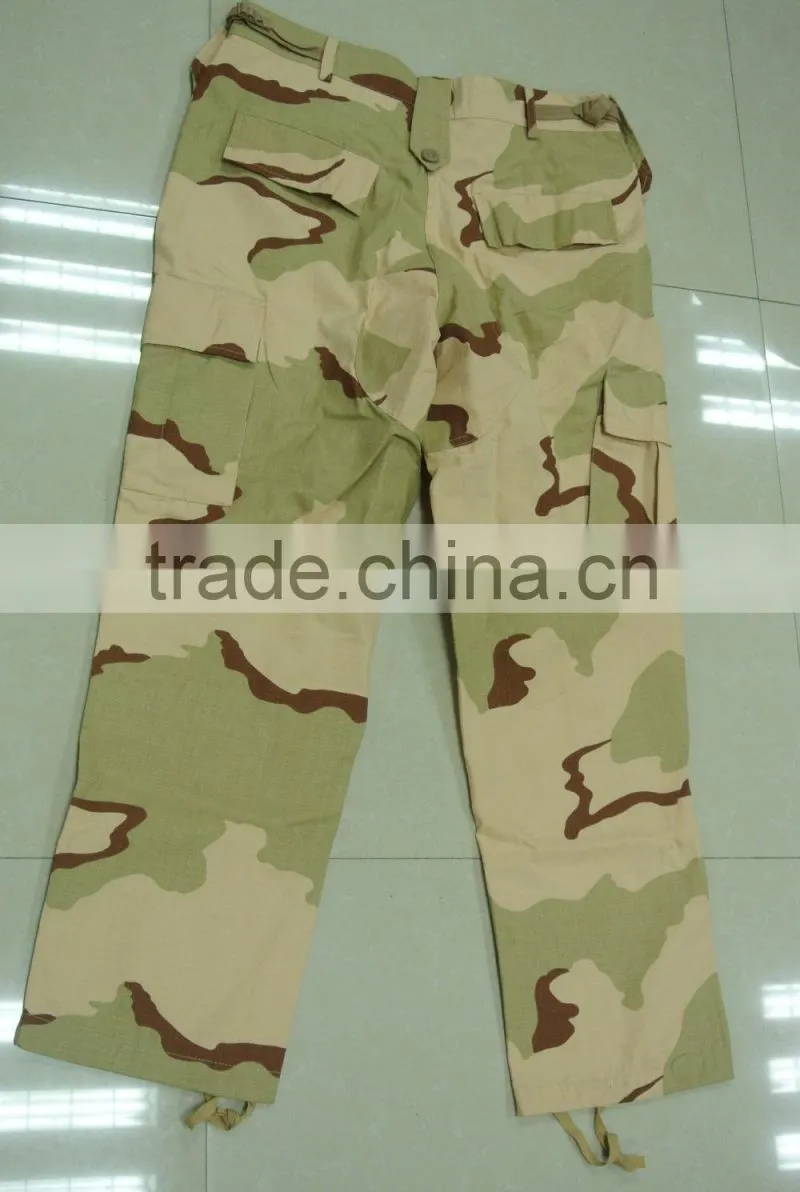Custom made 60% cotton 40% polyester ripstop yellow tone desert camouflage USA army Battle dress uniform
