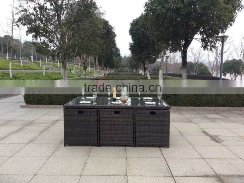 Patio Furniture Dining Set Garden Outdoor patio furniture sets Wicker Outdoor Patio Cube sets W/ Cushions