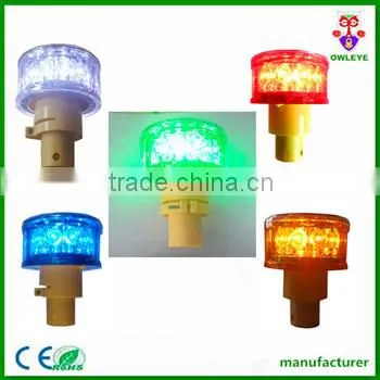 LED solar powered temporary road light used on guardrail