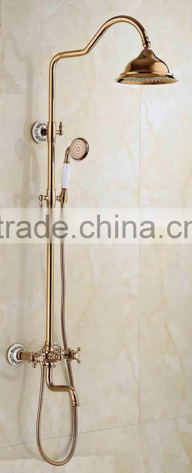 New arrival in wall rose gold rainfall shower head shower set