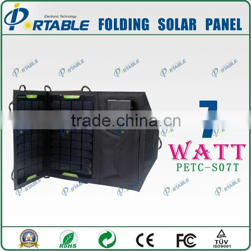 Foldable Fabric 7w Solar Charger PET Solar panel