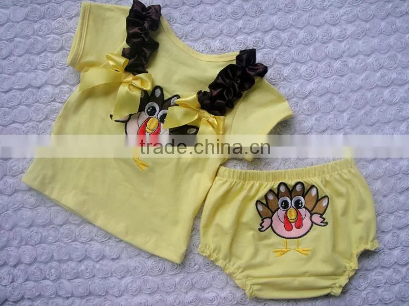 Hot sale thanksgiving baby soft set for girls