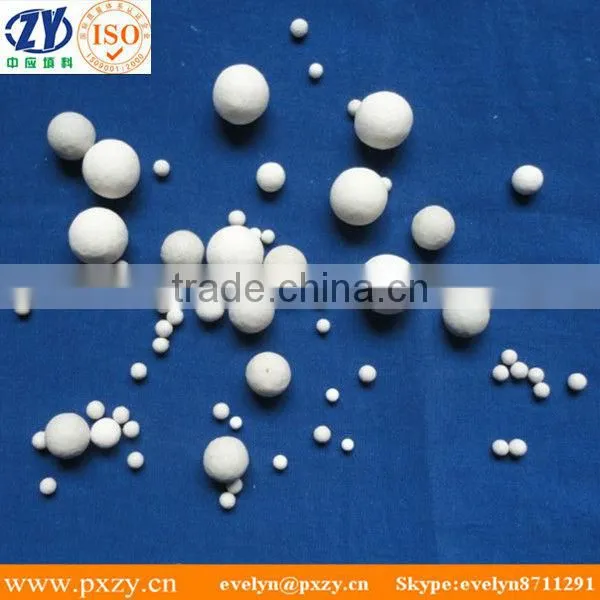 Ceramic ball with hole as catalyst supporter media