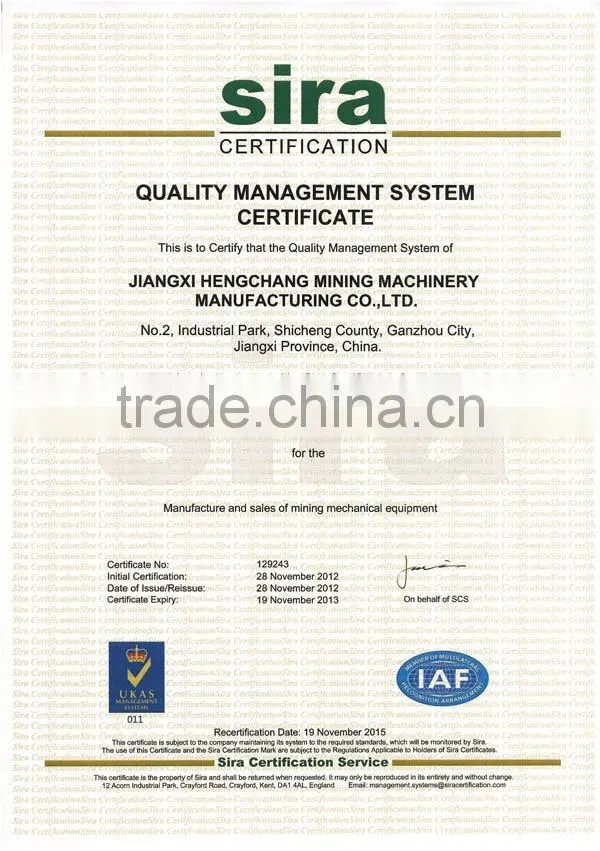 China manufacturer manganese separate pulsating chamber jig separator