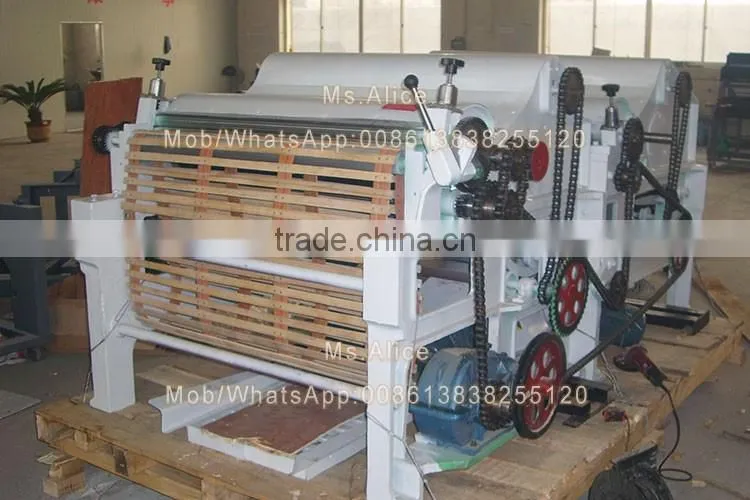 Multi-rollers waste clothing polyester fiber tearing machine