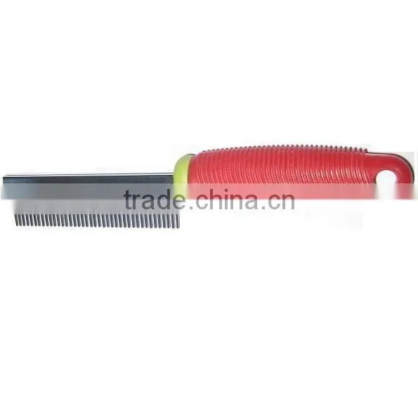 Pet supply rubber handle cat and dog flea comb