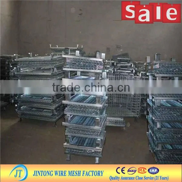 JT factory metal wire folding stackable wire mesh storage baskets