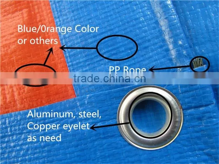 waterproof plastic cover blue orange pe trapaulin for truck cover