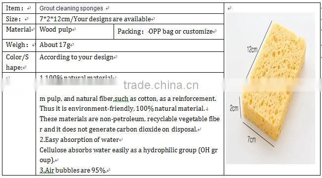 China factory wholesale cellulose Nano grout sponge for cleaning kitchen