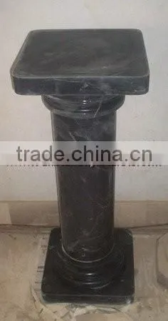 NATURAL JET BLACK MARBLE PEDESTALS
