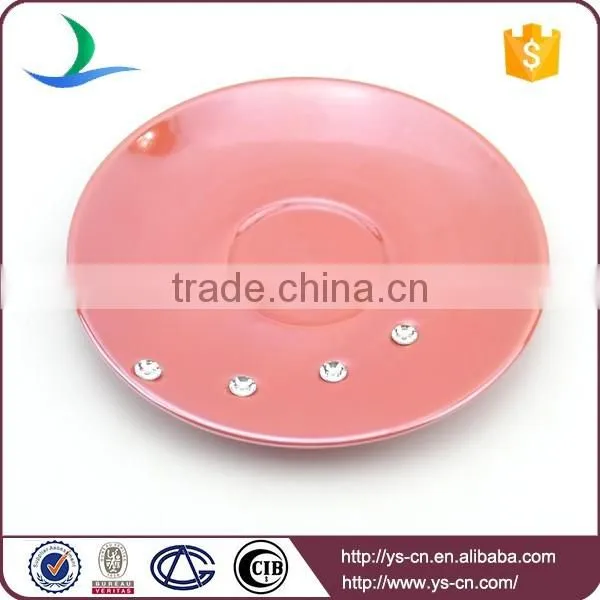 Acryl diamond red ceramic tea set